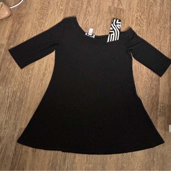 Joseph Ribkhoff blouse women's size 8 black top tunic 3/4 sleeves top scoop neck - Picture 5 of 11